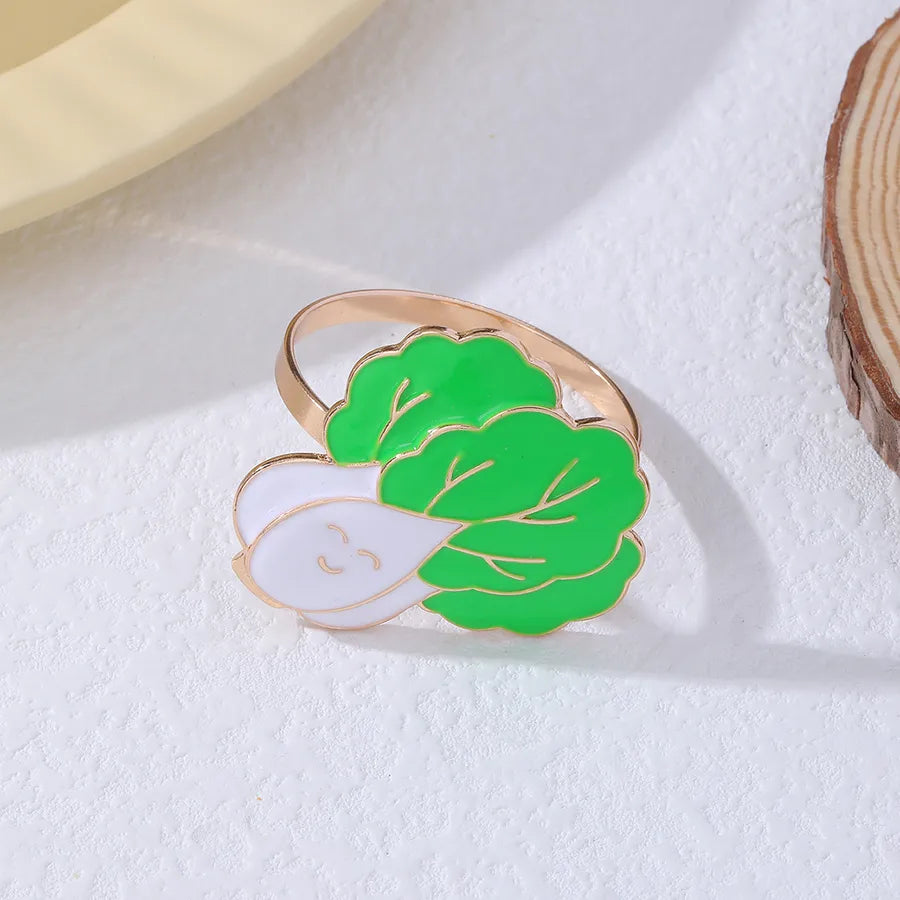 Cute Pastoral Corn Eggplant Vegetable Alloy Napkin ring 1 Piece