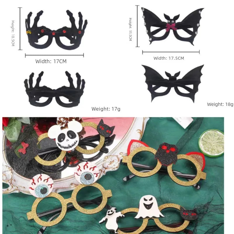 New Christmas Hairband Glasses Frame Halloween Valentine's Day Glasses Santa Claus Glasses Party Christmas