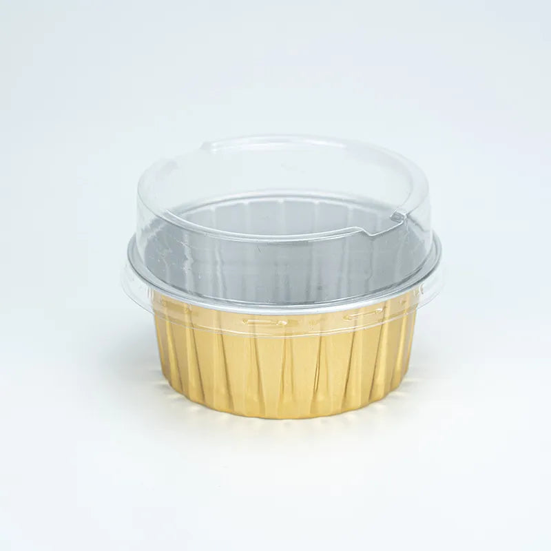 Baking Mold Pudding Cup Air Fryer Special Color Aluminum Foil Box Cake Baking Cup Round Bowl Cake Box