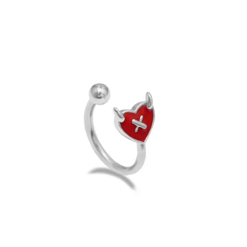 1 Piece Lip Rings Hip-Hop Animal Heart Shape Wings 316L Stainless Steel  Copper Epoxy Plating Inlay Rhinestones Zircon White Gold Plated Lip Rings Ear Cartilage Rings & Studs Nose Rings & Studs