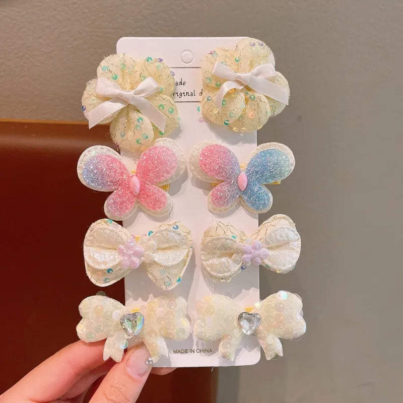 Cute Sweet Girl'S Flower Butterfly Bow Knot Cloth Hair Clip