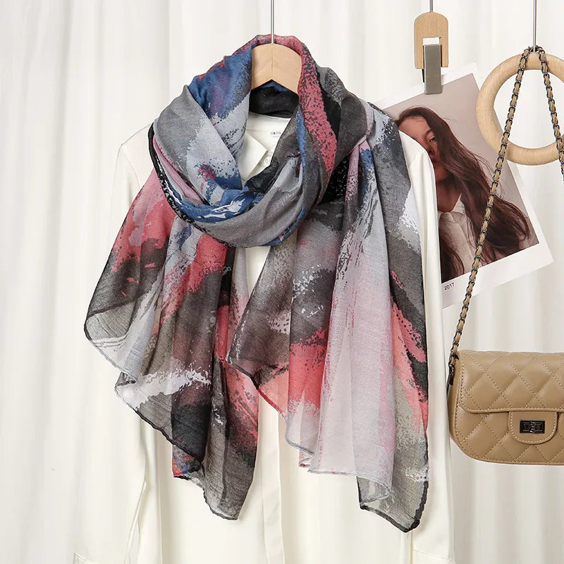 Women's Simple Style Color Block Voile Scarf