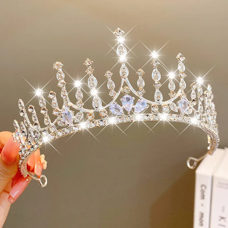 cute crown artificial crystal inlay artificial gemstones crown 1 piece