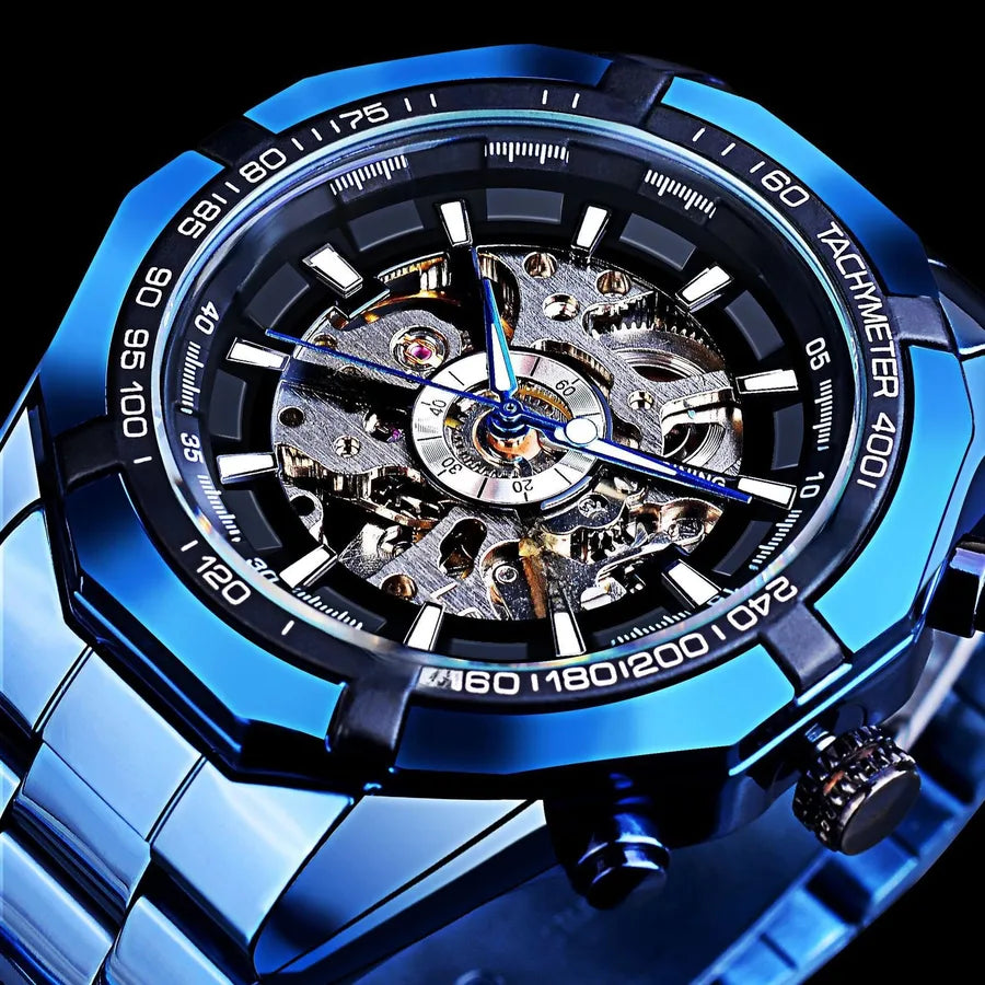 A generation of Forsining Full hollow men's automatic mechanical watch men's watch steel band watch wholesale watch