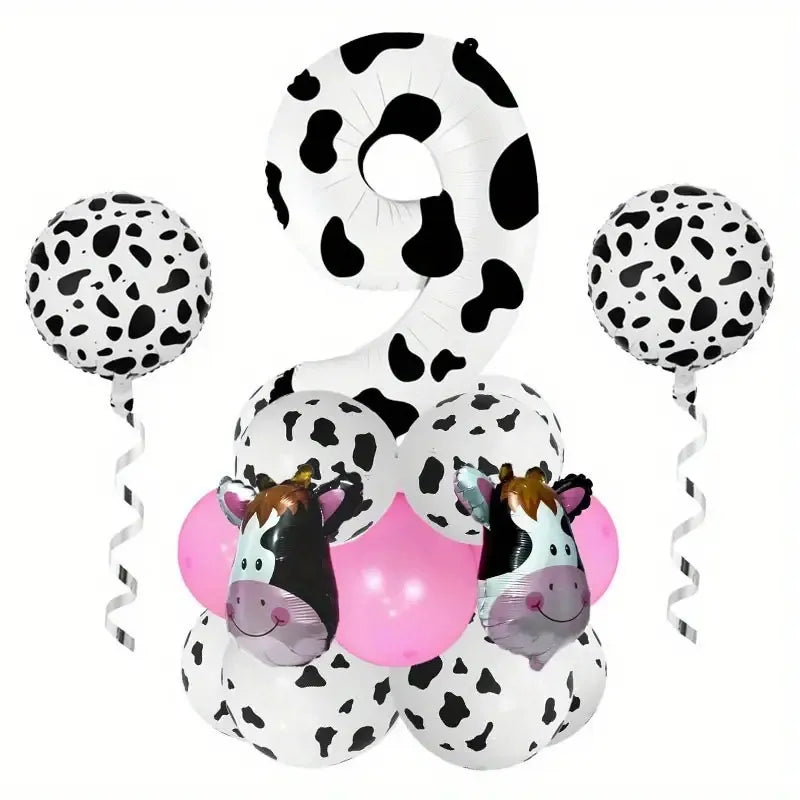 Casual Cute Cow Pattern Aluminum Film Birthday Festival Balloons