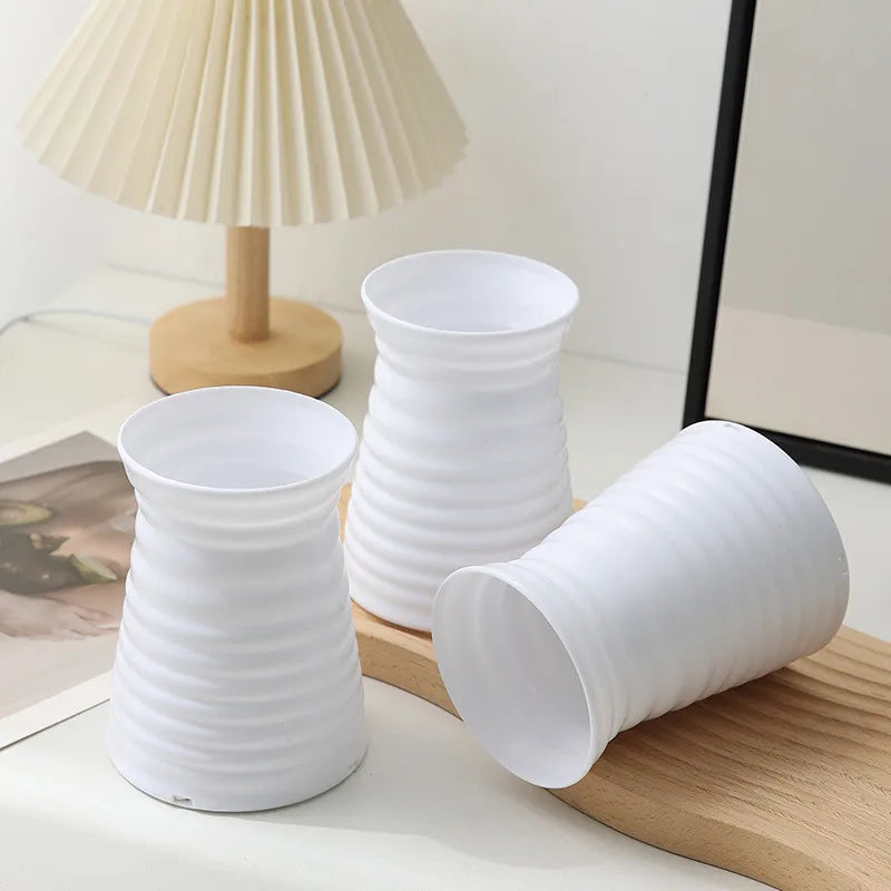 Simple Style Waves Plastic Vase Artificial Decorations