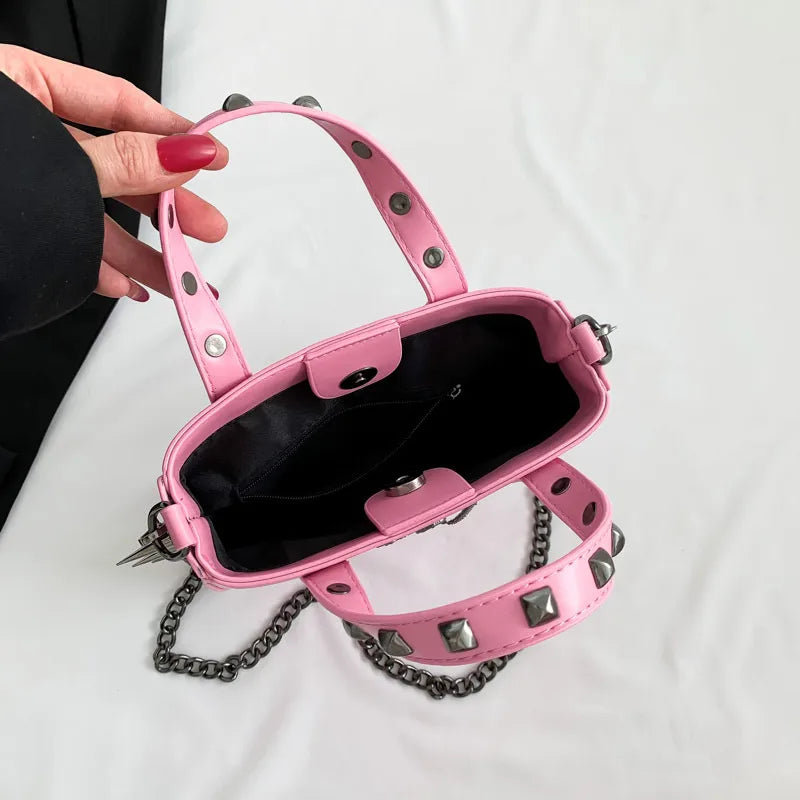 women's all seasons pu leather cross solid color streetwear square magnetic buckle handbag square bag