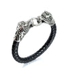 Cool Style Animal Jaguar Stainless Steel Pu Leather Braid None None Unisex wristband