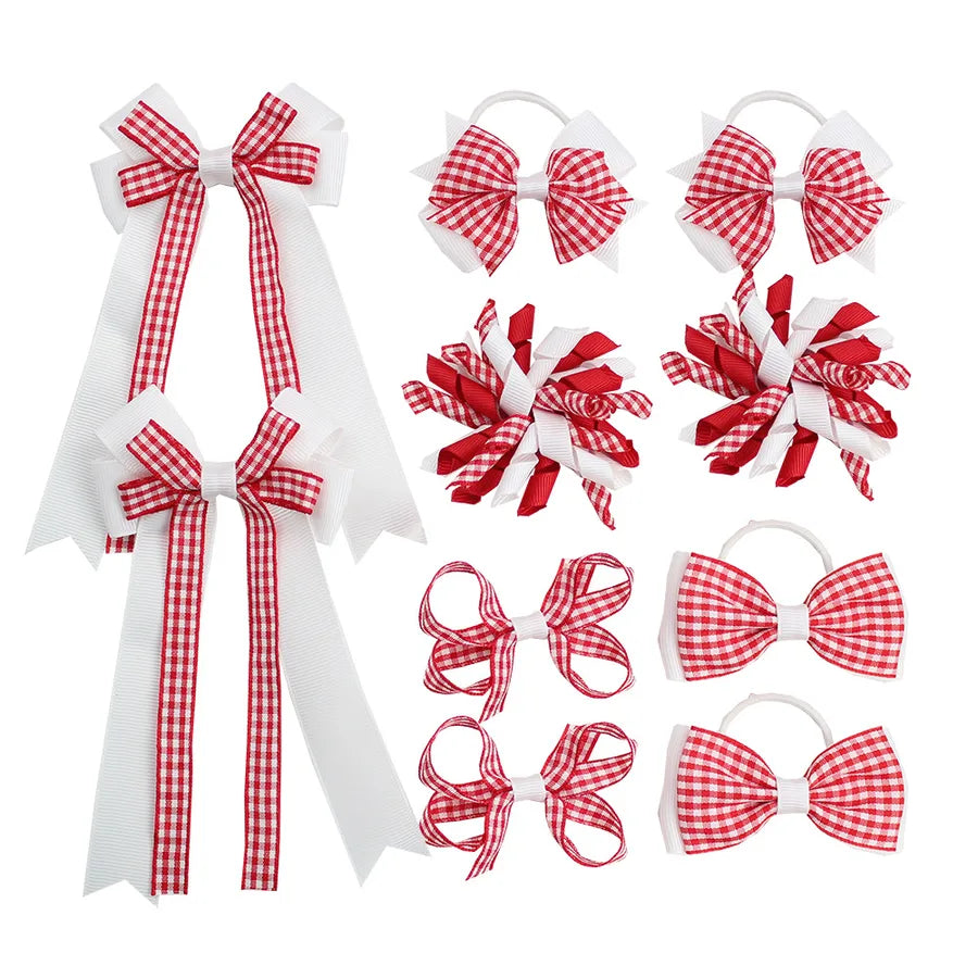 New Plaid Suit British Student Hair Accessories Plaid Bow Australian Student Curly Hair Clip Hair Tie
