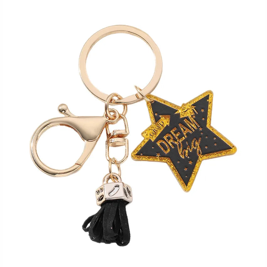 Simple Style Book Letter Star Arylic Unisex Keychain