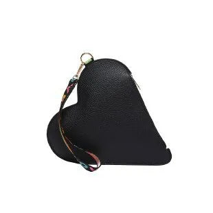 Black Red Yellow Pu Leather Solid Color Heart-shaped Clutches
