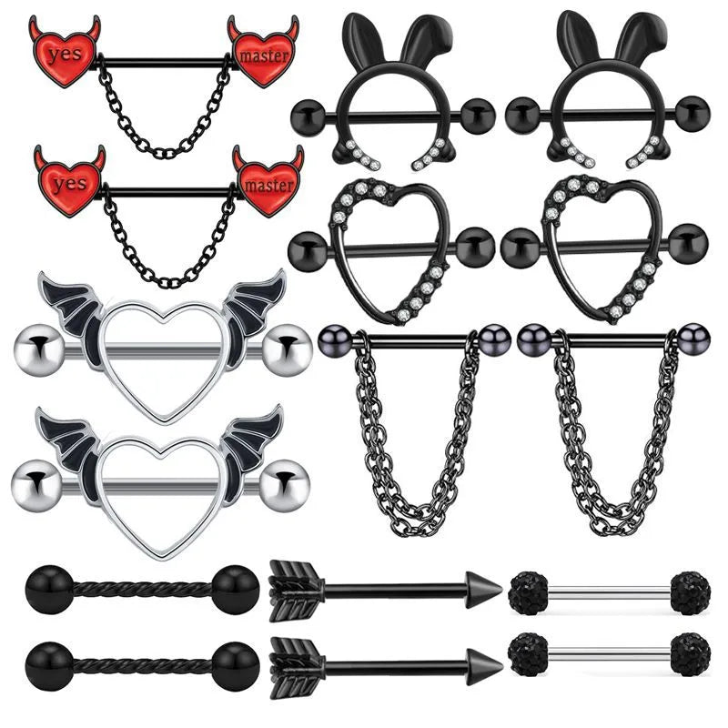 1 Pair Nipple Rings & Studs Simple Style Classic Style Solid Color 304 Stainless Steel Plating Nipple Rings & Studs