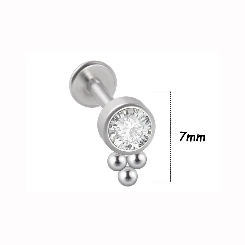 1 Piece Lip Rings Simple Style Classic Style Solid Color 316L Stainless Steel  G23 Titanium Ear Cartilage Rings & Studs