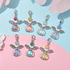 Cute Sweet Simple Style Angel Butterfly Alloy Glass Bag Pendant Keychain