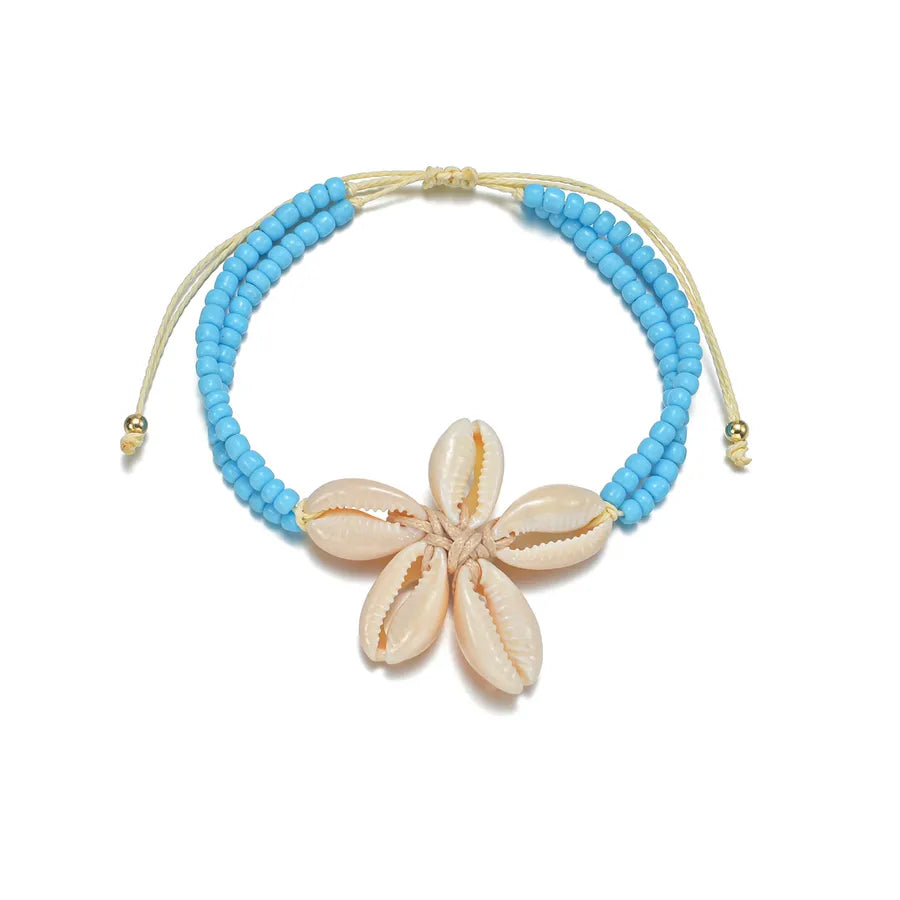 Wholesale Jewelry Bohemian Conch Plastic Seed Bead Anklet