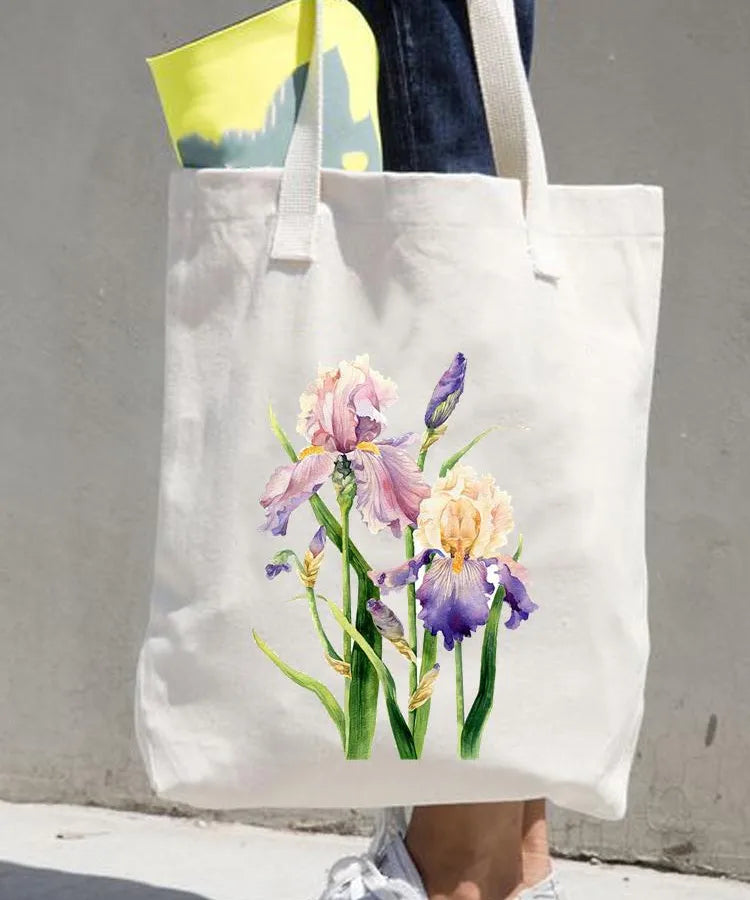 Women's printed shopping bag casual shopping handbag women's shoulder bag large capacity new artistic fresh Women's bag