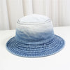 Retro New Style Denim Fishing Cap Women's Harajuku Sun Protection Bucket Hat Cuffed Tear Design Casual Versatile Streetwear