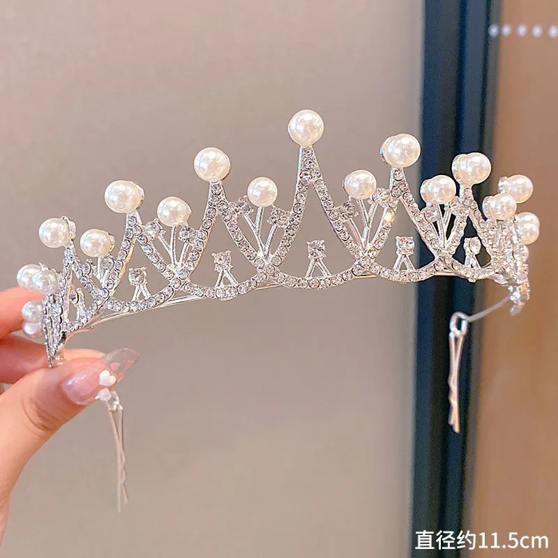 cute crown artificial crystal inlay artificial gemstones crown 1 piece