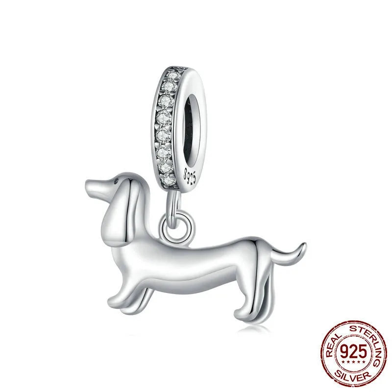 Aifule Pet Dog Cute Animal Series Beaded DIY Beaded S925 Sterling Silver Combination Wholesale Ornament Scattered Beads