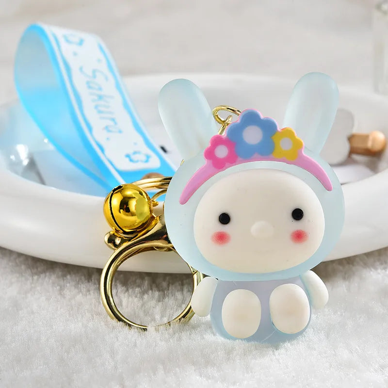 cute rabbit arylic women's bag pendant keychain