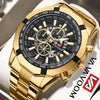 new spot wholesale watch men's steel band three eyes six needle luminous calendar sports waterproof quartz watch