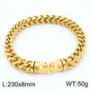 Stainless Steel 18K Gold Plated Hip-Hop Rock Plating Solid Color Bracelets