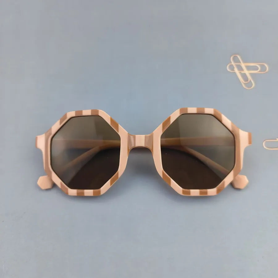 Cute Novelty Modern Style Geometric Ac Tinted Lenses Polygon Full Frame Kids Sunglasses