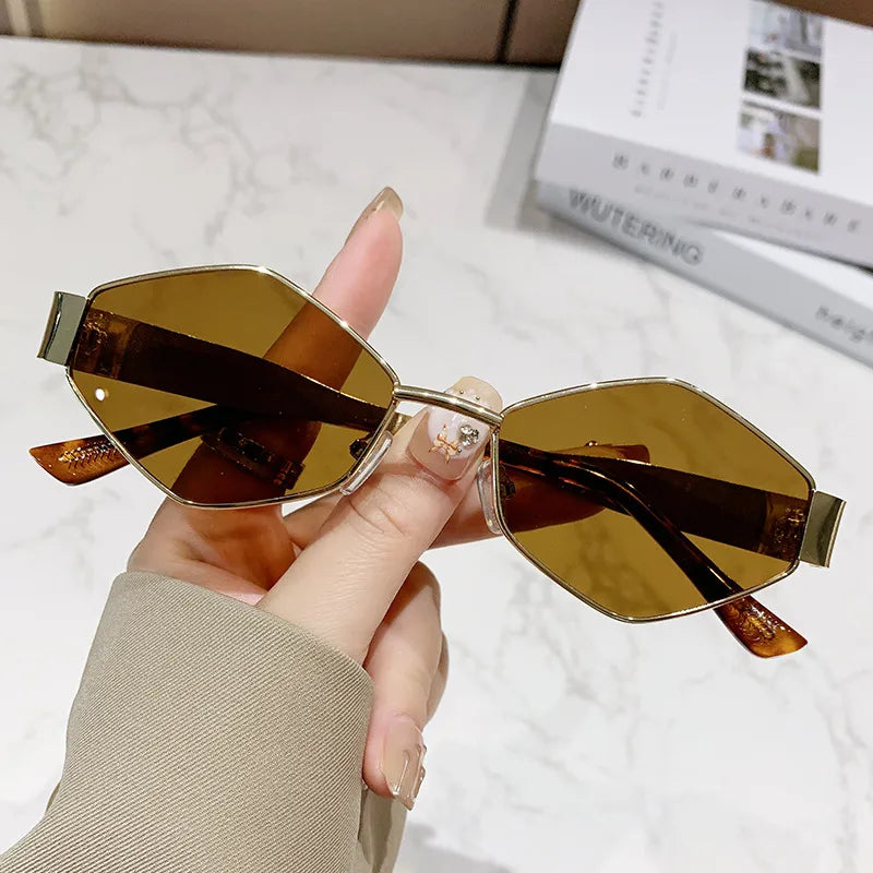 Basic Simple Style Solid Color Ac Polygon Full Frame Women's Sunglasses