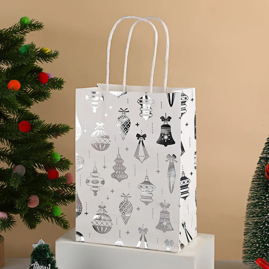 Cartoon Christmas Tree Deer Snowflake Holiday Party Gift Bags Snacks Packaging Bags Festive Design Universal Paper Bags