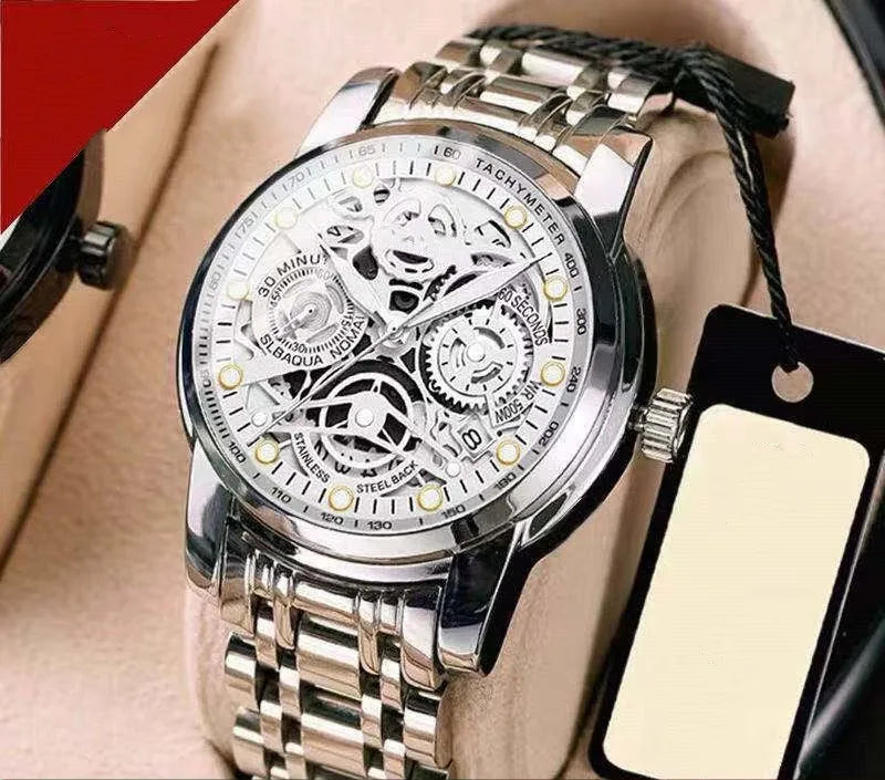business geometric single folding buckle quartz men's watches