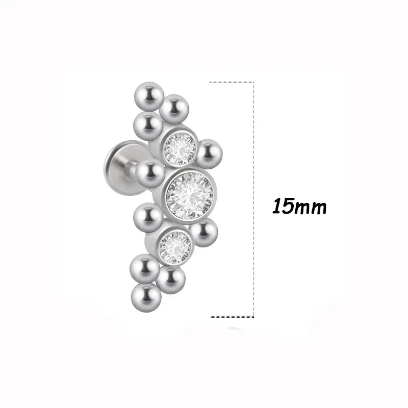 1 Piece Lip Rings Simple Style Classic Style Solid Color 316L Stainless Steel  G23 Titanium Ear Cartilage Rings & Studs