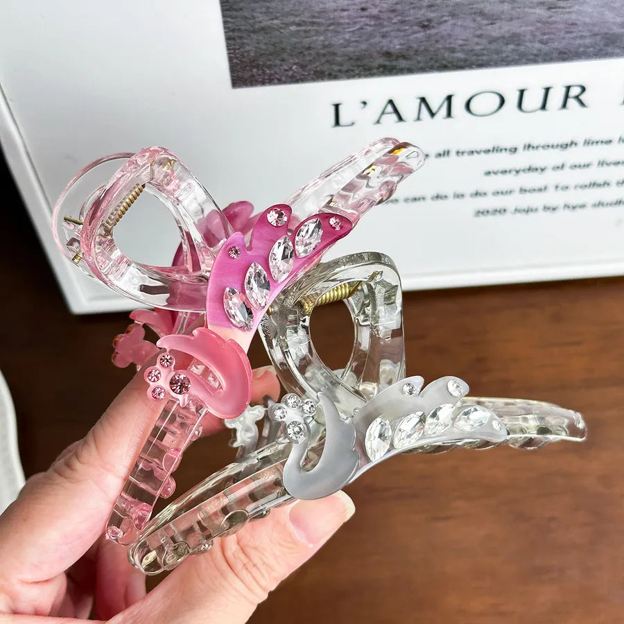 Dove High-End Acetate Hair Clip Diamond-Embedded Shark Clip Large Size Versatile Hair Accessories For Women Stylish Hair Decorations