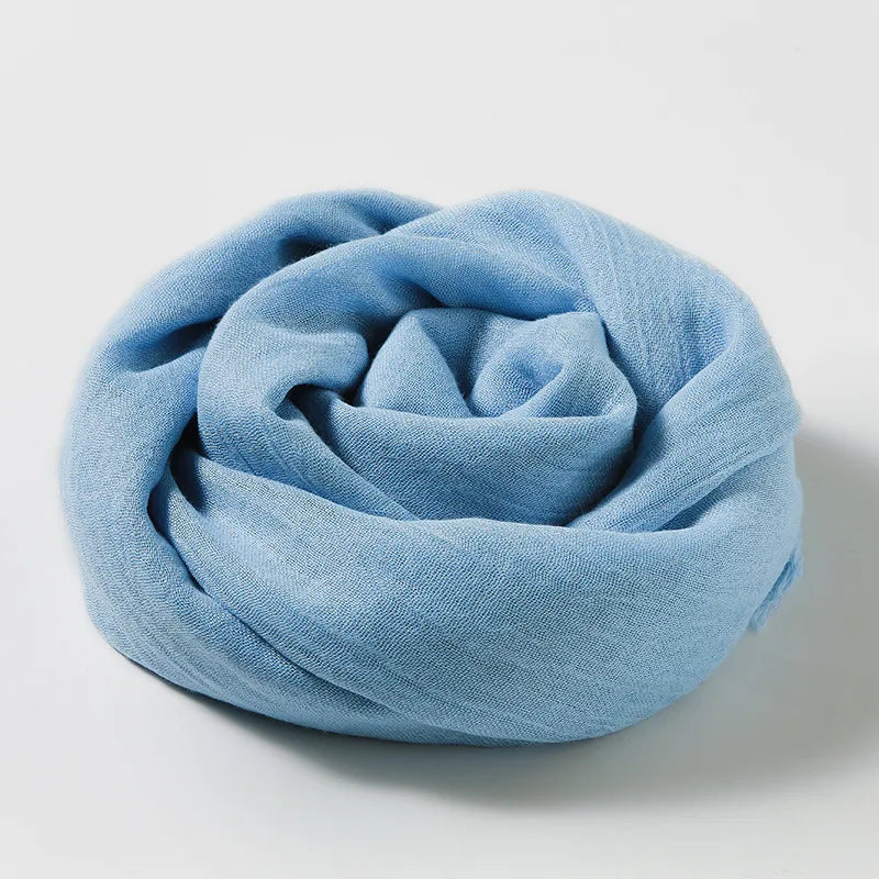 women's simple style solid color cotton and linen silk scarves