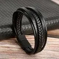 casual solid color alloy handmade men's wristband