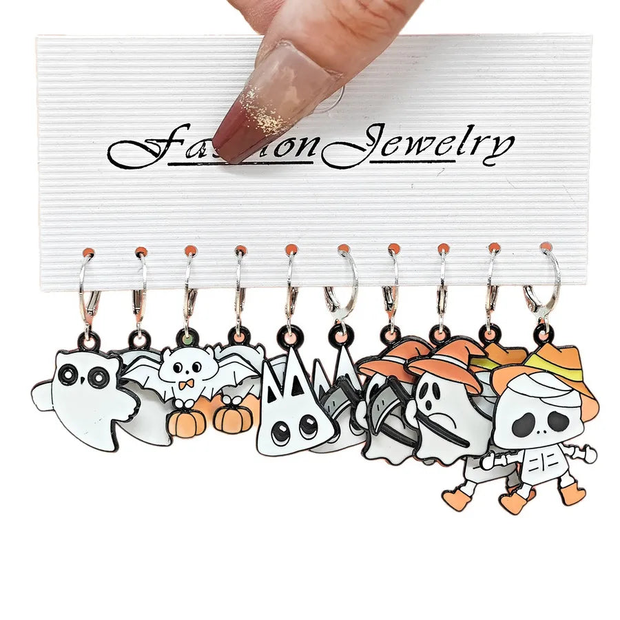 Halloween Skeleton Ghost Magic Hat Ear Cuff Creative Funny Personalized Earring Zinc Alloy Unisex Jewelry Accessory