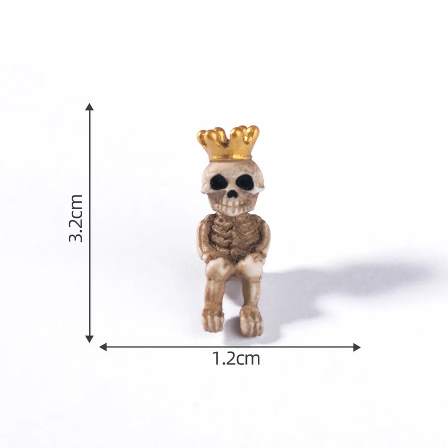 New Halloween Skeleton Bat Doll Diy Decorative Accessories Miniature Landscape Small Ornaments Resin Crafts Cartoon Style