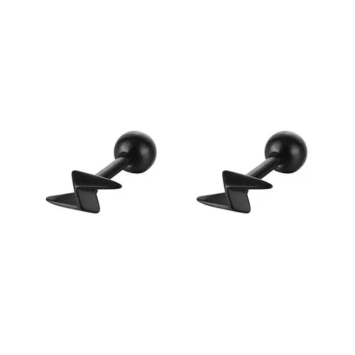1 piece fashion lightning stainless steel plating ear studs