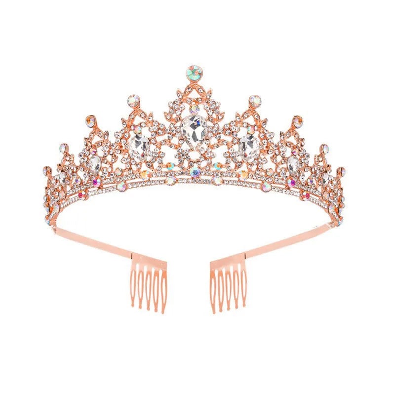 Fashion Women'S Crown Alloy Inlay Rhinestones Crown