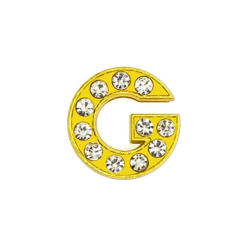 1 Piece 12mm Hole 6~9.9mm Alloy Rhinestones Letter DIY Ornament Accessories Beads