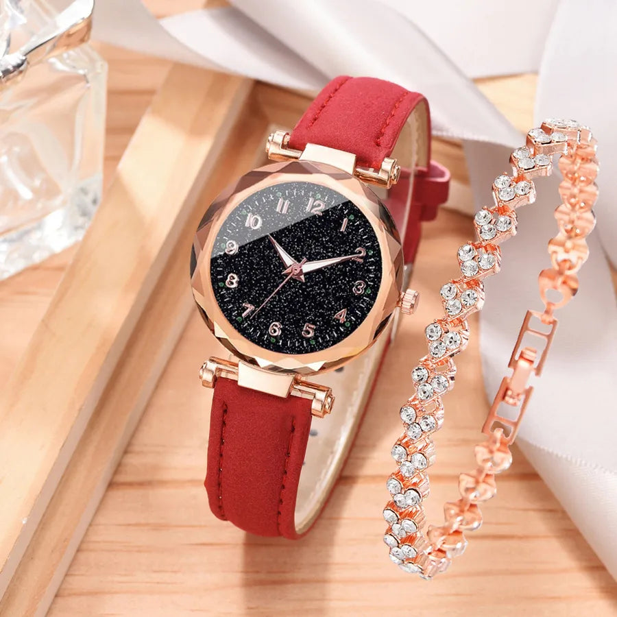 casual round buckle quartz women's watches