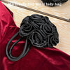 Women's Small Silk Flower Elegant Streetwear Round Zipper Evening Bag