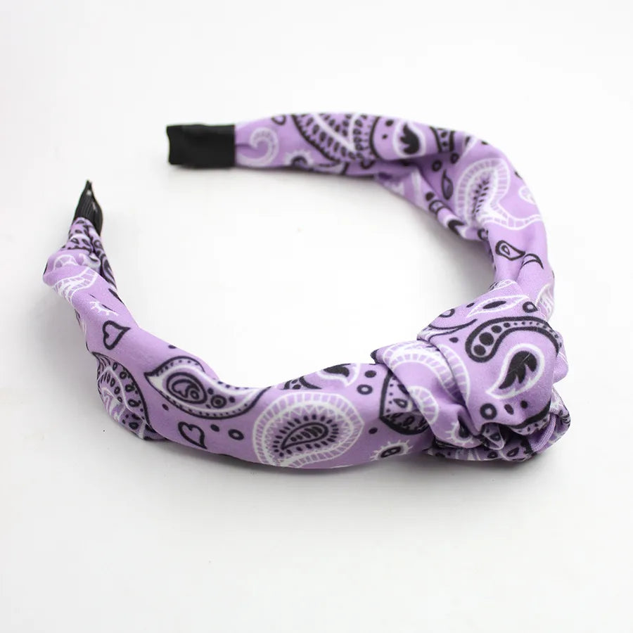 Equestrian Headband Western Cowboy Hair Accessories Cashew Flower Knotted Headband French Classic Elegant Headwear