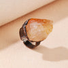 Retro Punk Irregular Copper Citrine Open Rings In Bulk