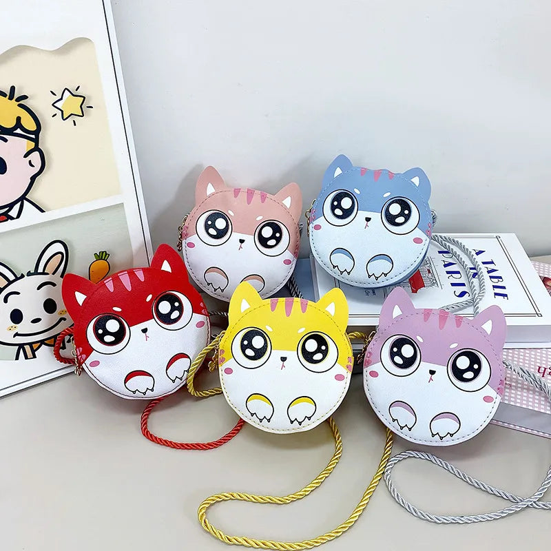 New New Style Children's Bag Cute Cat Girl Toddler Shoulder Crossbody Bag Western Style Accessories Coin Purse