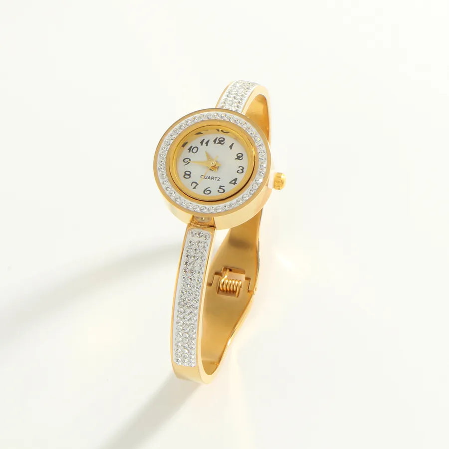 Glam Luxurious Geometric Round Quartz Women's Watches