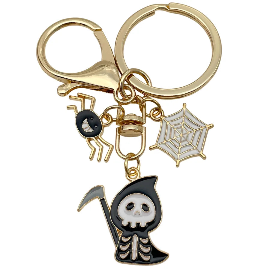 Halloween Ghost Cartoon Couple Car Keychain Pendant Ring Creative Personalized Alloy Bag Decorations Small Hanging Ornaments