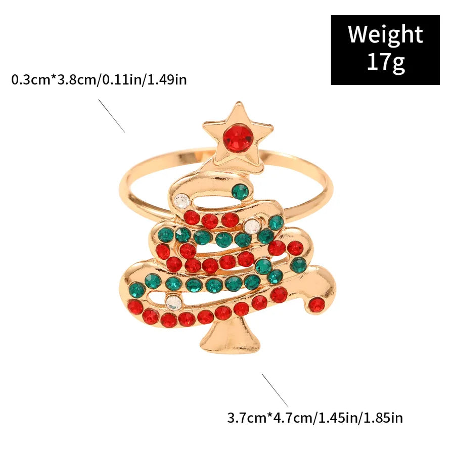 Christmas Casual Elegant Glam Christmas Tree Alloy napkin rings 1 Piece
