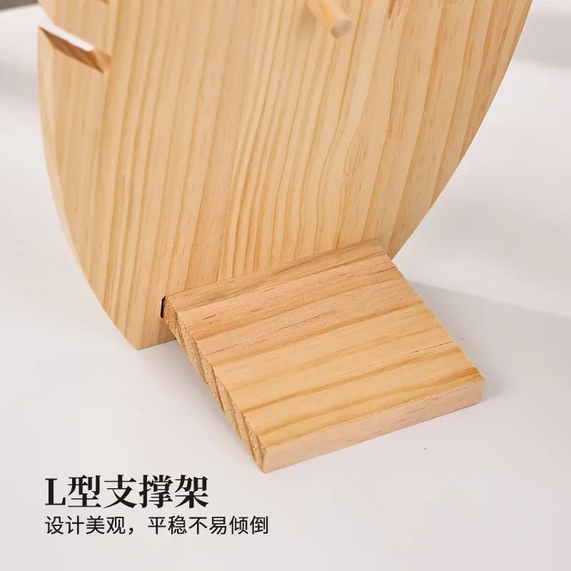 Simple Solid Wood Necklace Bracelet Jewelry Display Stand Artistic Style Banana Leaf Pattern Storage Rack For Stall Selling