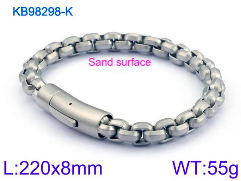 Retro Solid Color Titanium Steel Chain 18K Gold Plated Men's Bracelets