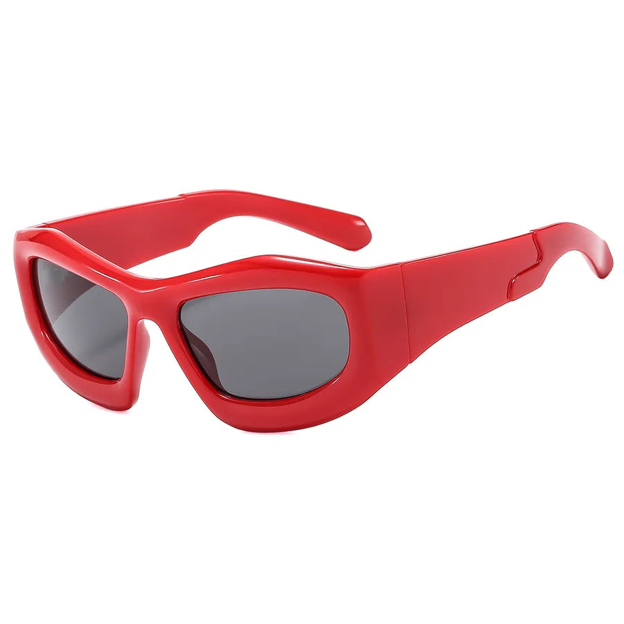 streetwear solid color pc special-shaped mirror full frame men's sunglasses